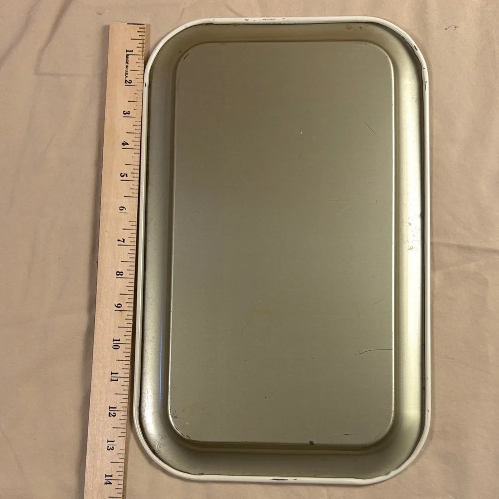 Vintage Ivory Floral Toleware Serving Trays‎ - Set of 4